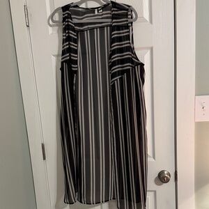 Cato Black and White Striped Midi Dress